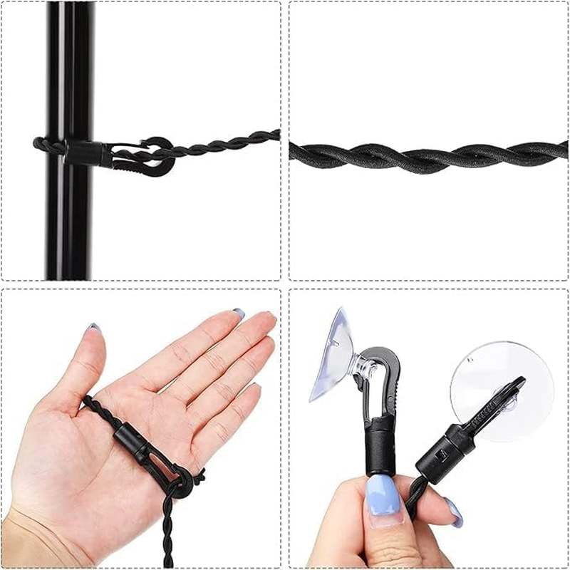 Clothes Drying Rope Line with Suction Cup,2Pcs Clothesline with Suction Cups,Portable Clothes Drying Rope Windproof Clothes Drying Rope with Suction Cups,Elastic Camping Clothesline with Suction Cups image number 3