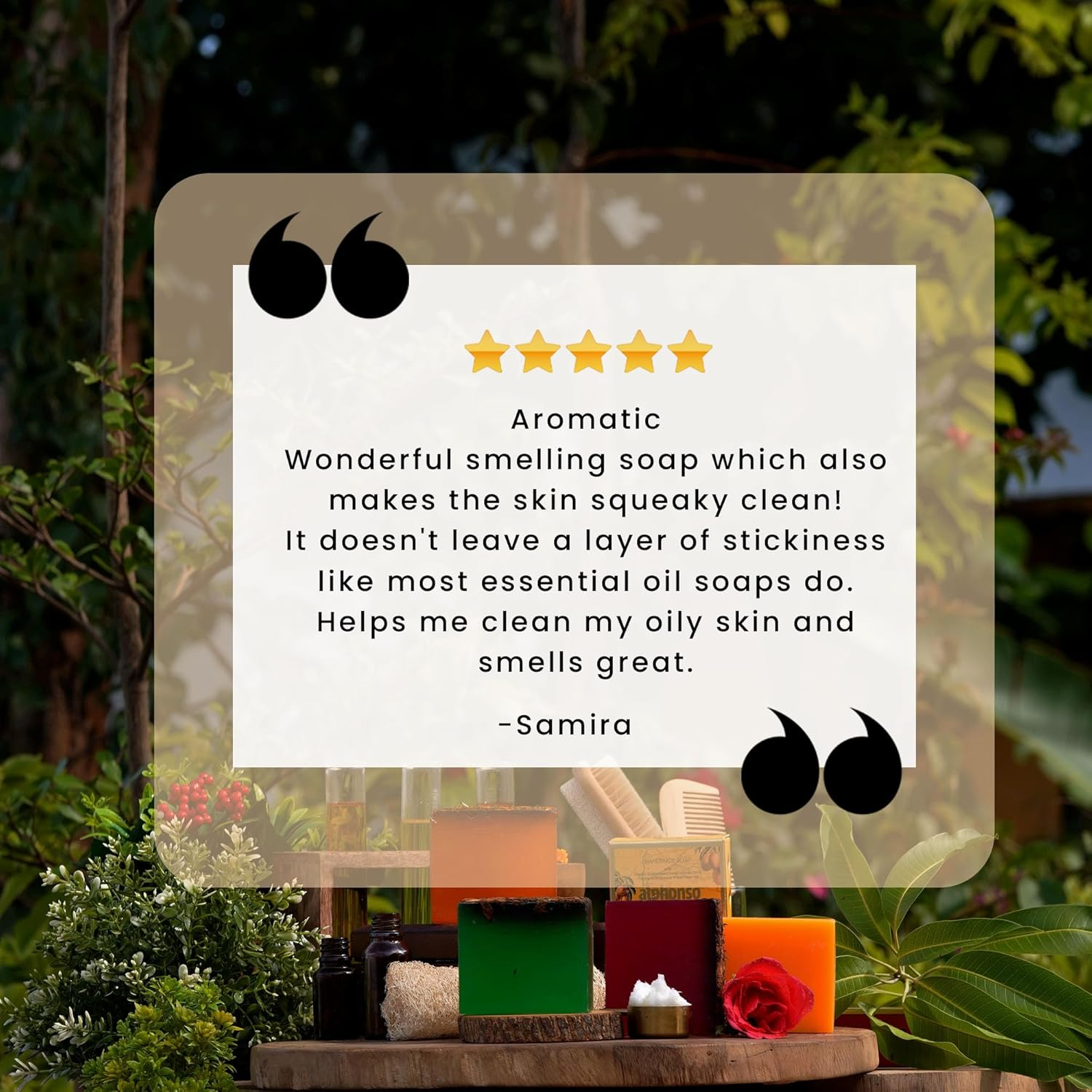 Nyassa Sacred Sandalwood Handmade Soap with Natural Ingredients and a Warm Woody Fragrance. Enriched with Chamomile Extracts and Calendula Extracts. Sweet Almond Oil No Paraben, Cruelty Free (150Gm) image number 2