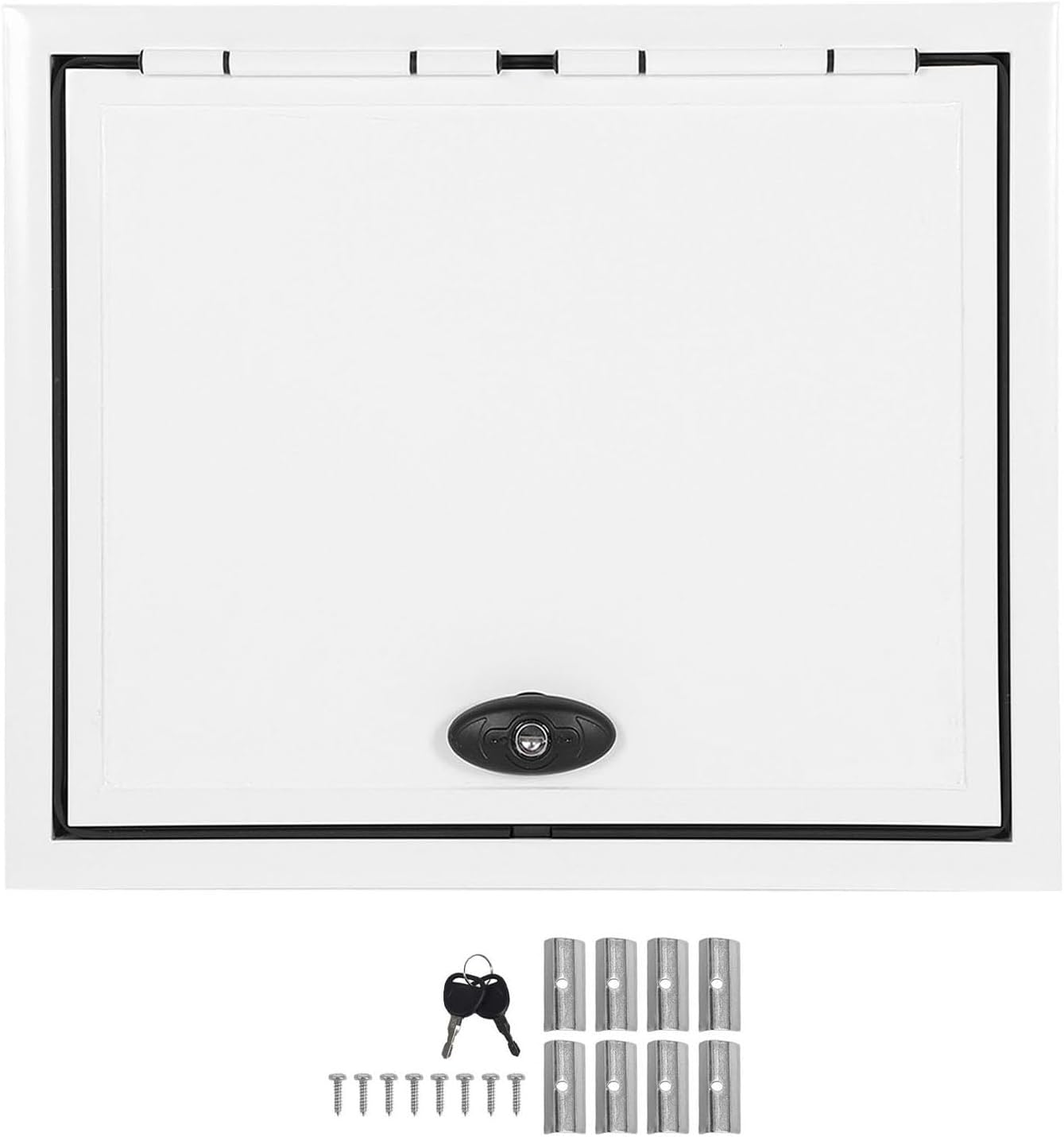 TOPINCN RV Storage Hatch Door for Caravan, Aluminum Alloy Square RV Baggage Door with Lock Support Rod, Waterproof and Corrosion Resistant Compartment Fit for Access Storage image number 4