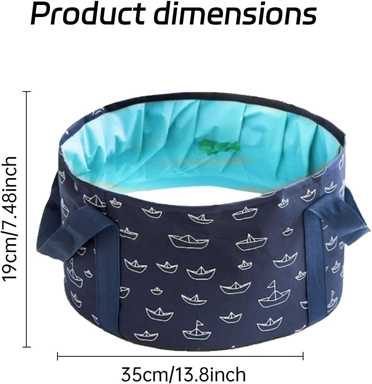 Foot Bath Basin,13.8 Diameter, 7.5 Inches High Portable Travel Collapsible Foot Basin Folding Foot Bath Tub Soaking Feet Bucket for Camping Washing image number 2