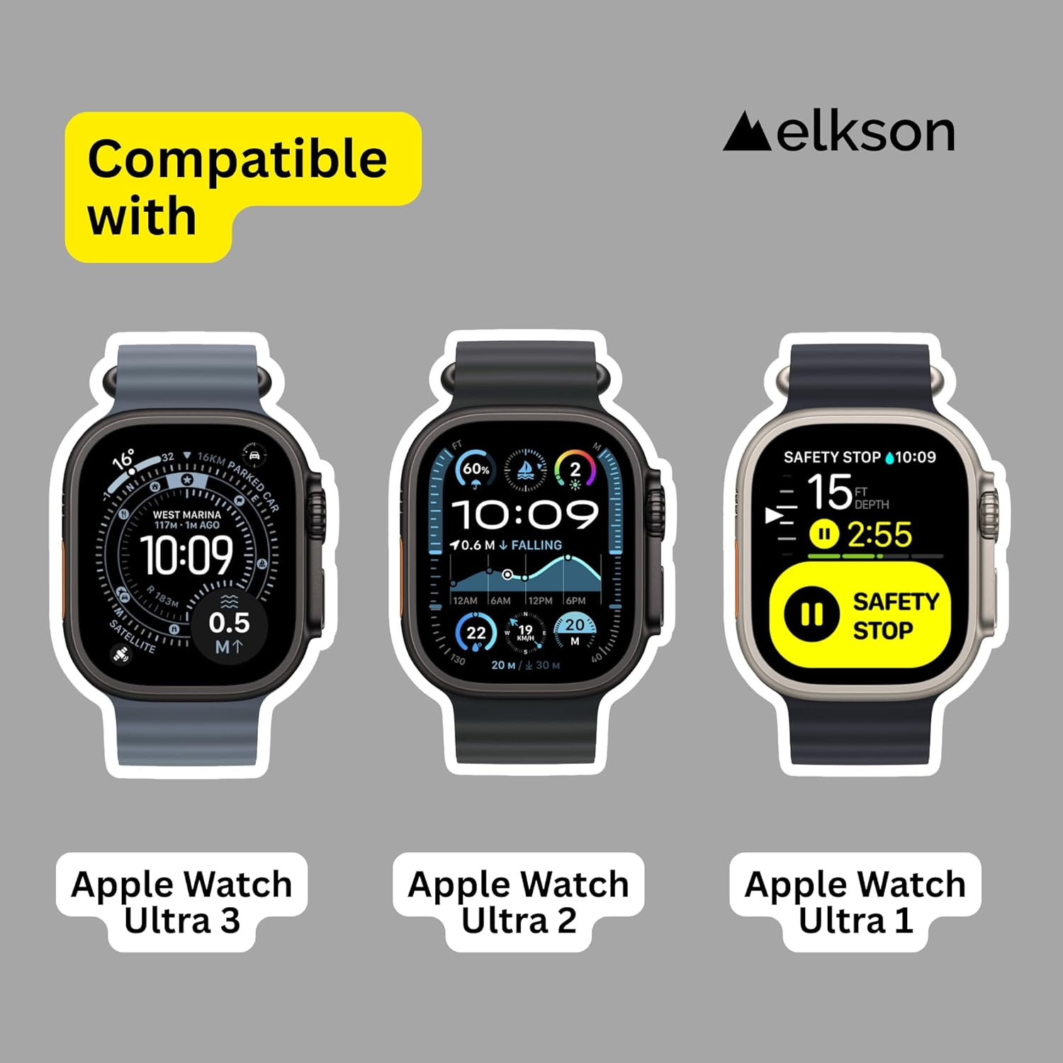 Elkson Made for Watch Ultra 2 1 Bumper Case Screen Protector Kit 49Mm Quattro Max Series Rugged Durable Flexible Shockproof Protective Cover with Tempered Glass for Iwatch (Starlight, 49Mm) image number 2