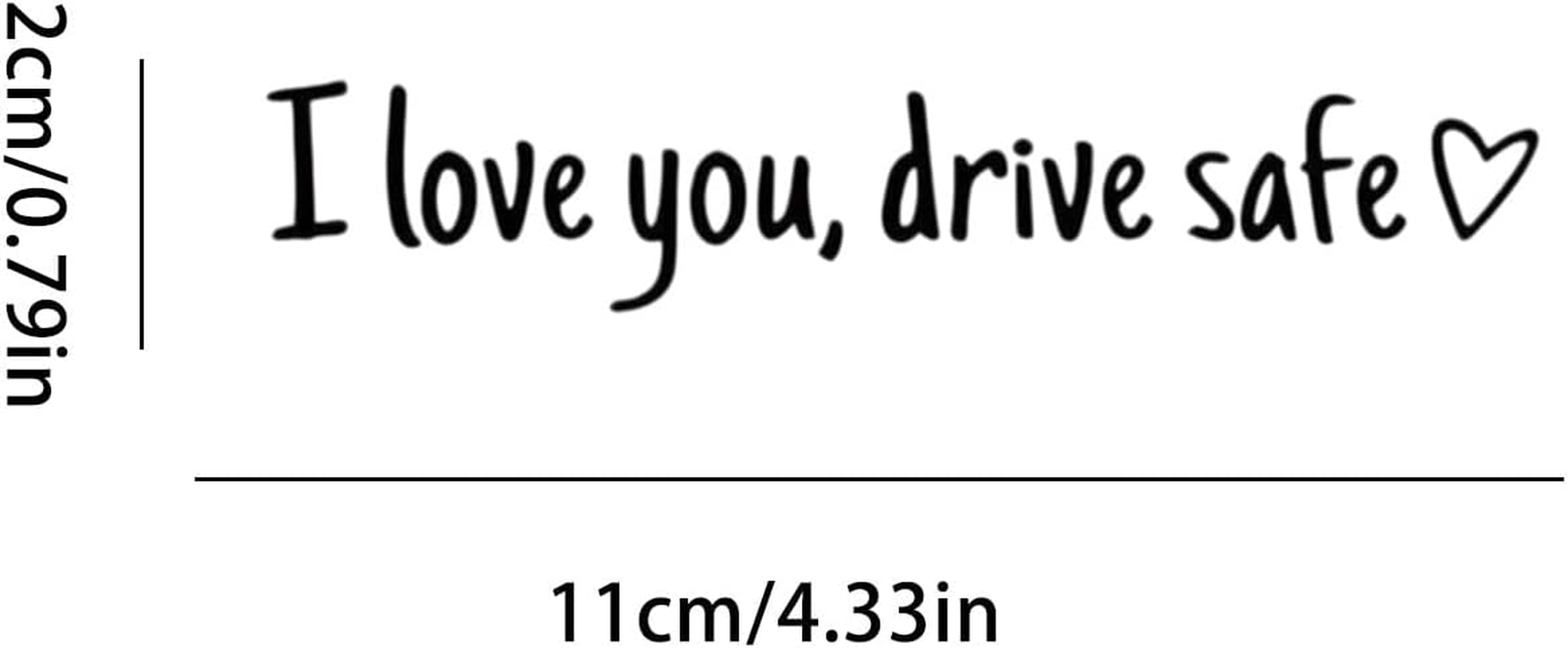 6Pcs Car Mirror Stickers | I Love You Drive Safe Sticker | Rearview Mirror Decal with Heart | Safe Driving Decals Funny Car Stickers | Waterproof Windshield Rearview Letter Sticker