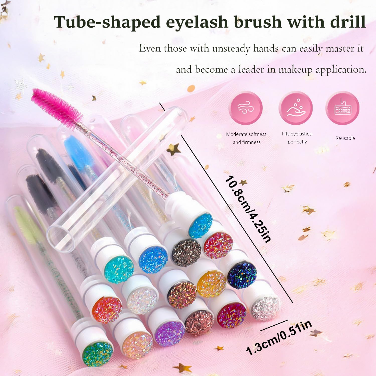 TORMEN Disposable Mascara Wand Set &ndash; 7Pcs Mixed Color Lash Brushes for Women with Dust-Proof Tubes Eyelash & Eyebrow Makeup Tool image number 1