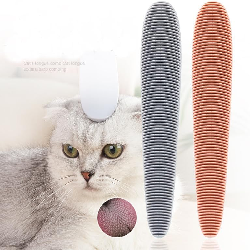 LAKYMIE 2Pcs Cat Brush Silicone Cat Grooming Brush Cat Tongue Simulated Cat Massage Brush Cat for Short and Long Haired Cats image number 5