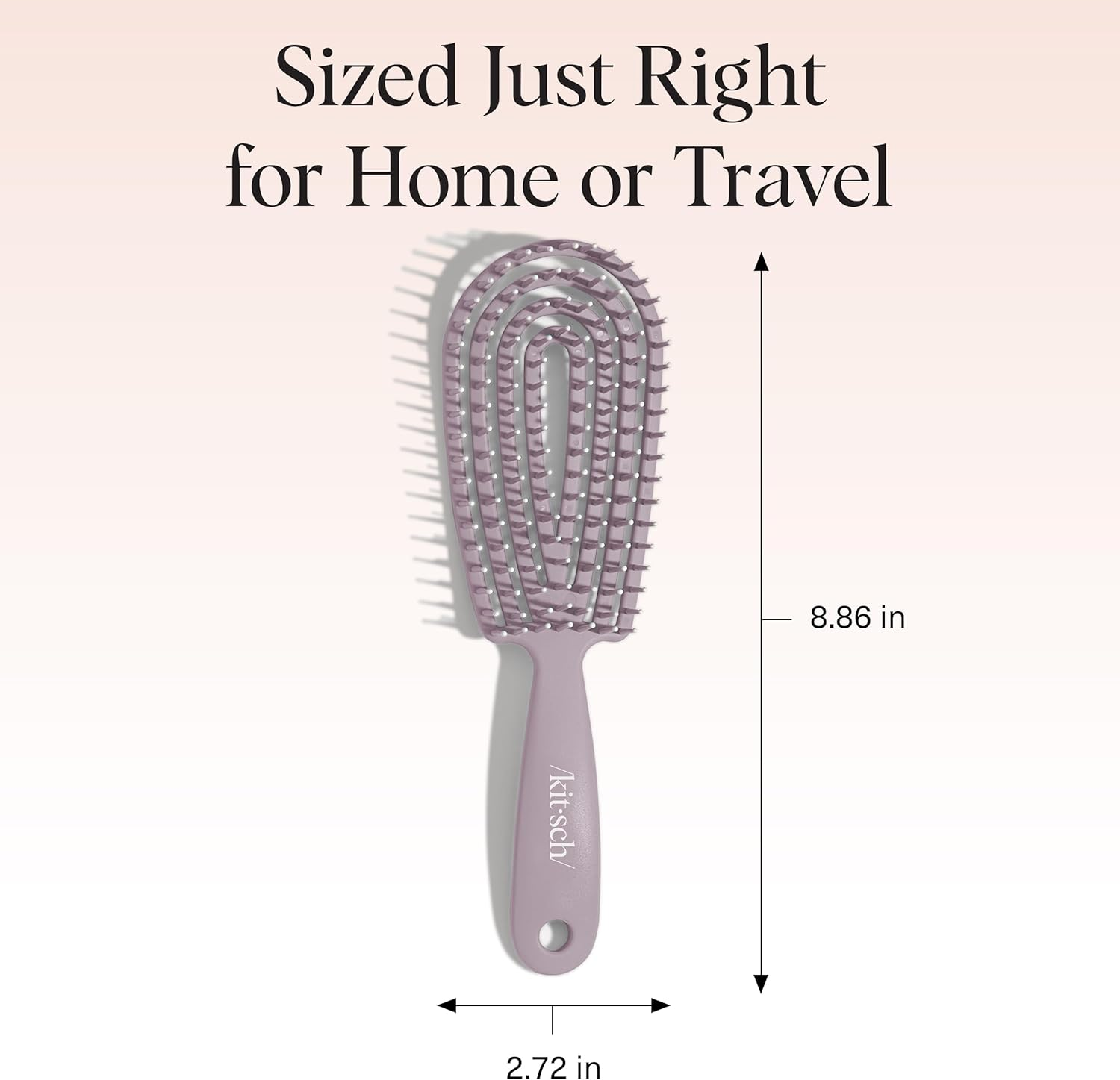 Kitsch Detangler Brush &ndash; Flexible Curly Hair Brush for Women, Men & Kids | Detangling Hairbrush with Bendable Frame and Ultra-Smooth Bristles for Wet or Dry Strands - Soft Violet - Soft Violet image number 5