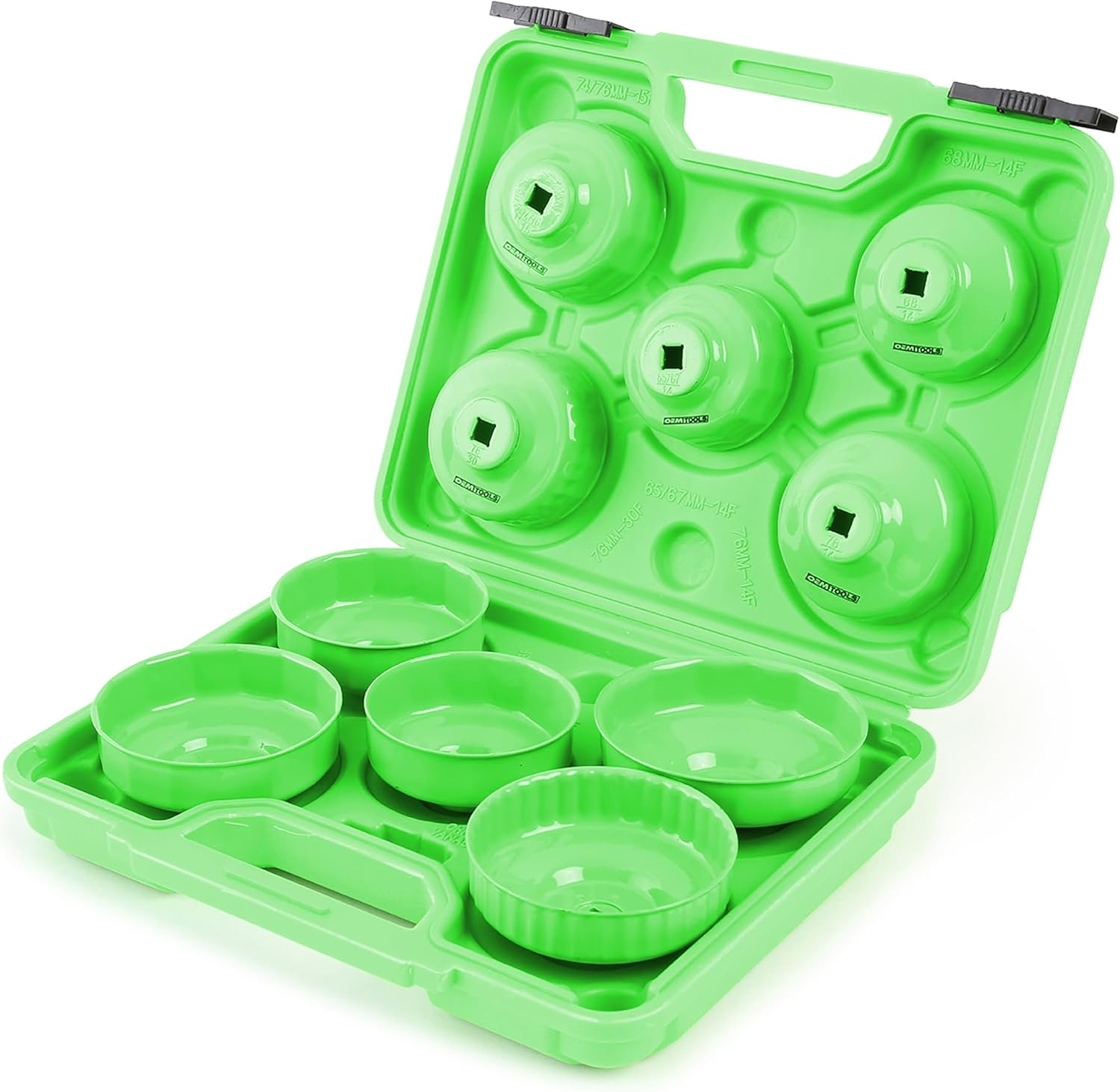 OEMTOOLS 87151 10 Piece Metric Cap Wrench Set, Green Filter Cap Oil Filter Wrench, Oil Filter Wrench Set, Oil Filter Removal, Oil Filter Socket Set image number 5