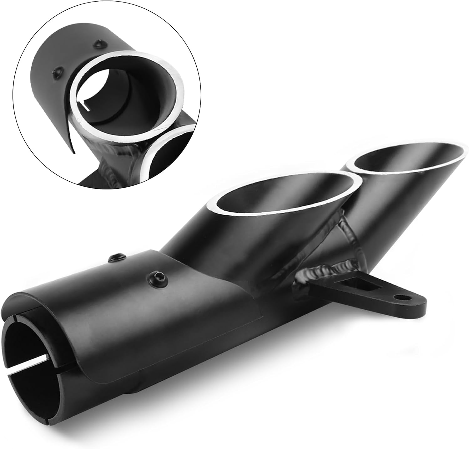 FLYPIG Two-Hole Aluminum Exhaust Muffler Pipe Kit with 38-51Mm Clamp Fit for All Motorbikes with 51Mm /2Inch Exhaust image number 2