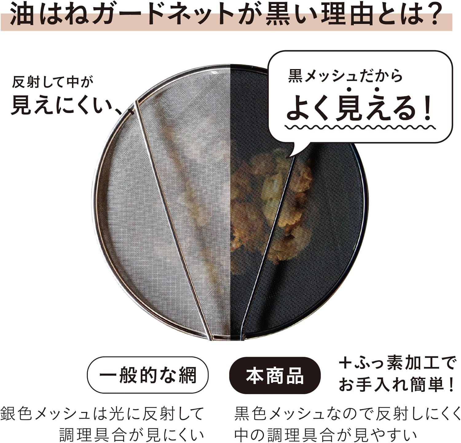 CB Japan Oil Splash Guard Net, 11.4 Inches (29 Cm), Good Viewing of Cooking Conditions, Splatterproof, Hot Water Draining, Fluorine Resin Processing, Copan image number 6