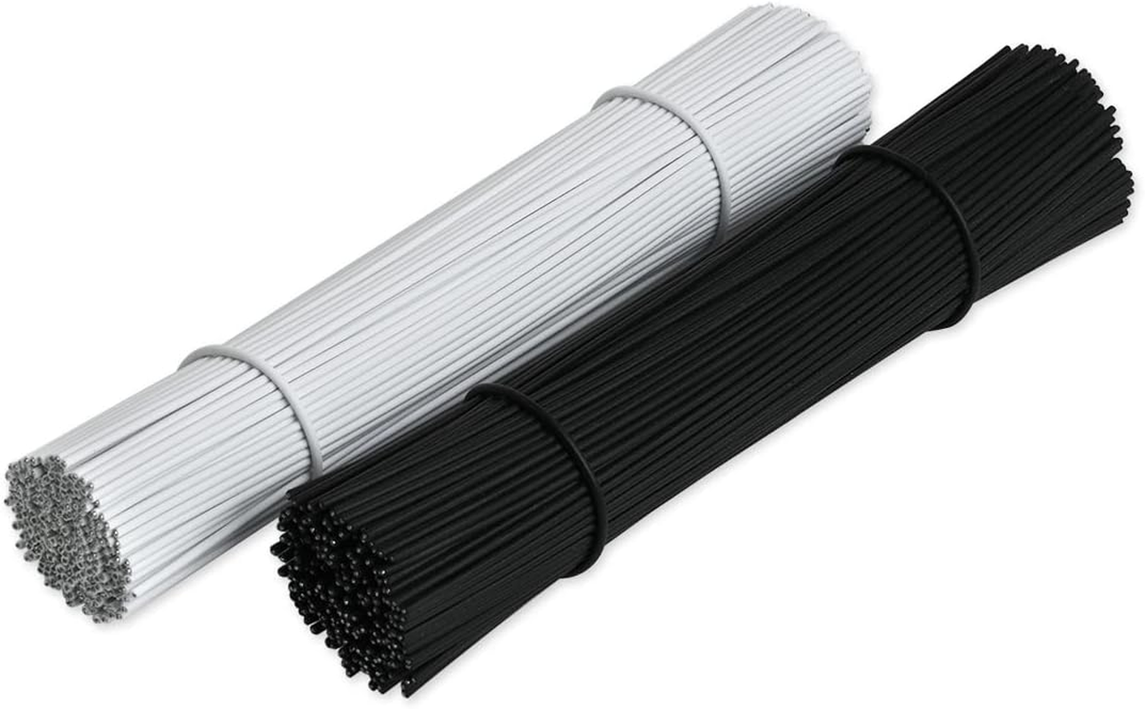 DS. DISTINCTIVE STYLE 6 Inch Twist Ties Set of 200 Bread Bag Ties Wire Twist Ties for Cord Management (Black and White (Round Shape)) image number 5