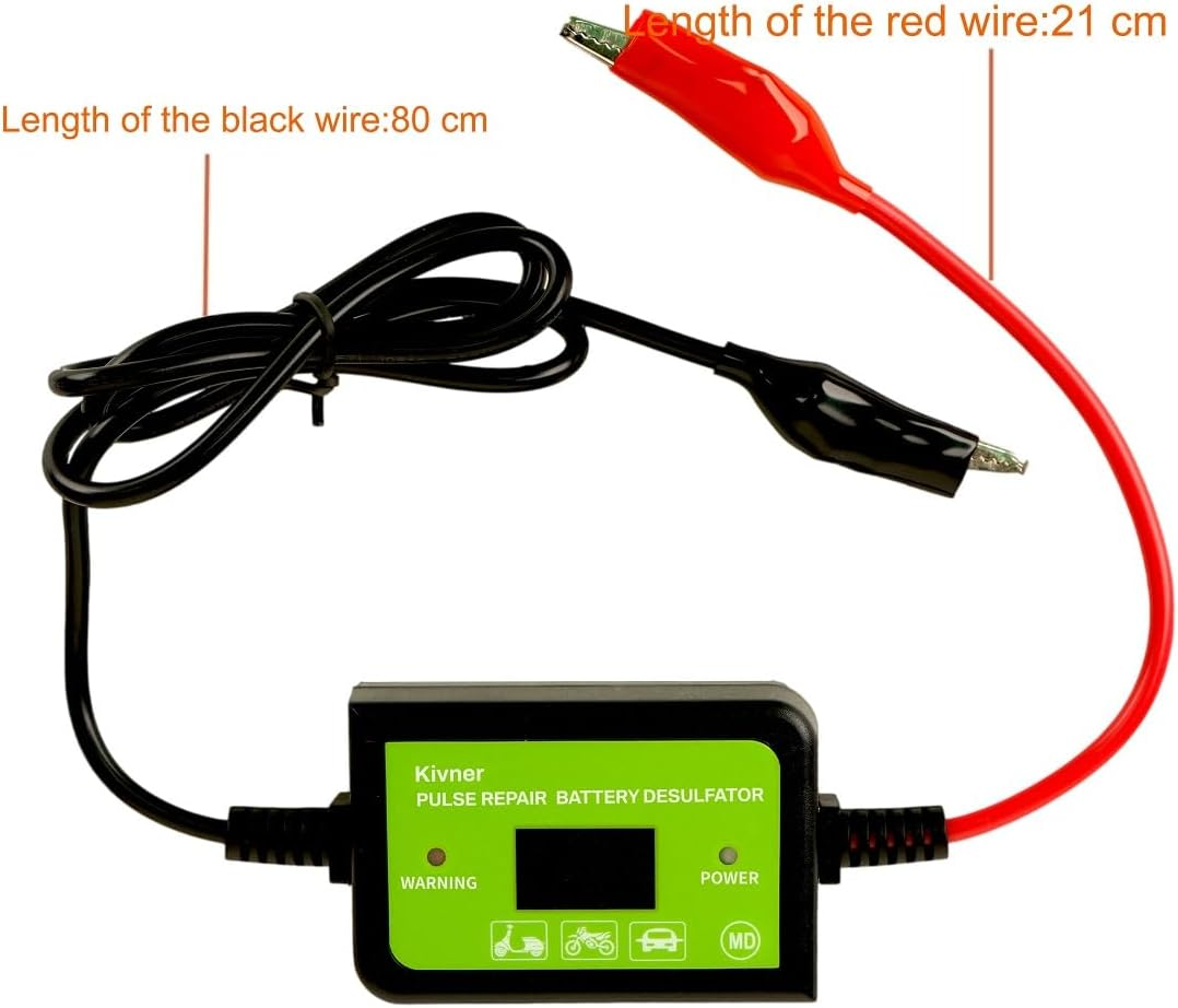 Automatic Pulse Desulfator for Lead-Acid Batteries, 12V/24V/36V/48V Auto Voltage Recognition, Extends Battery Life, Suitable for Batteries up to 200AH, Battery Regenerator KVN-BTF48-70