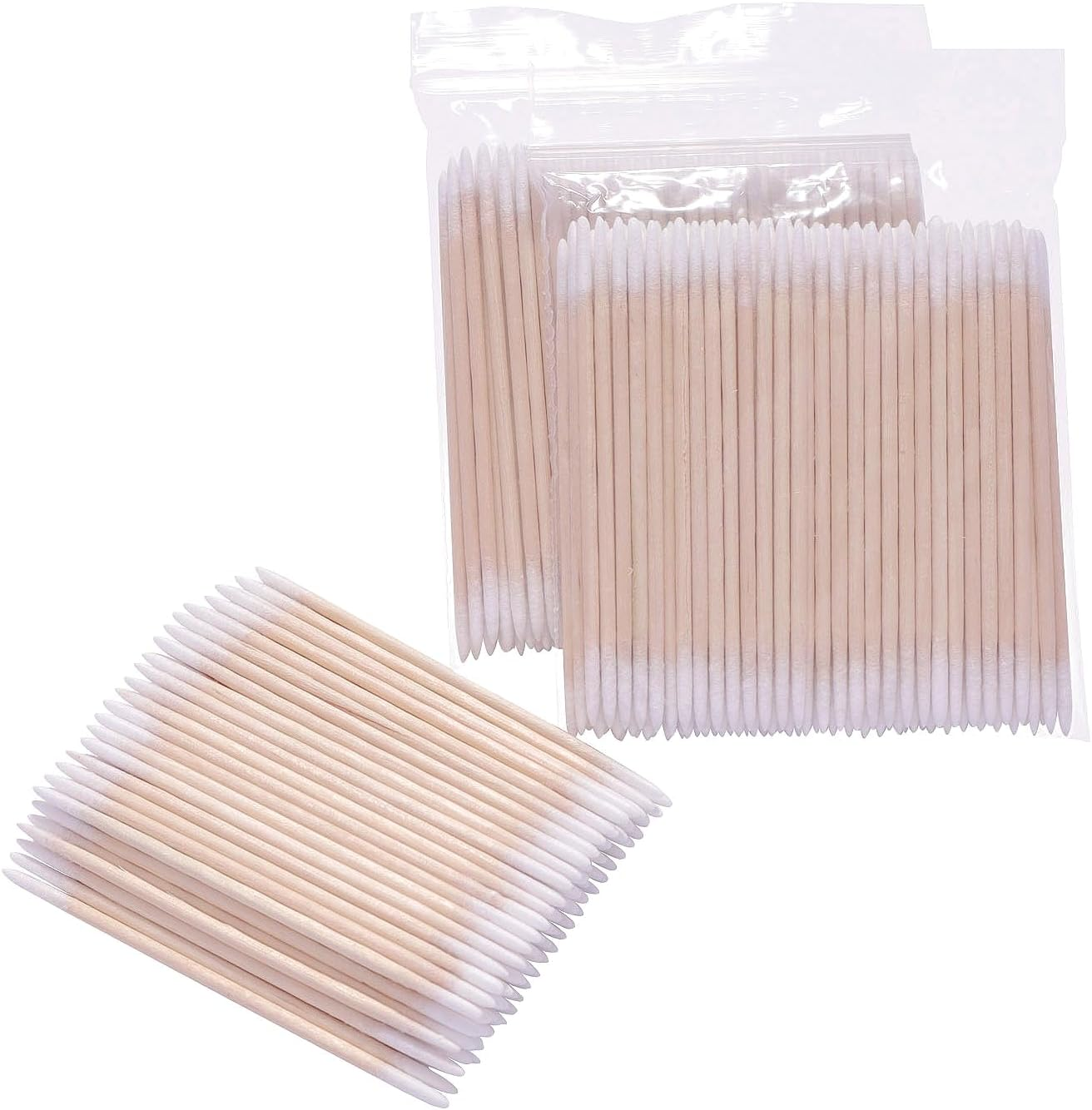 1000Pcs Double Side Precision Tip Cotton Swabs with Wooden Sticks, Pointed Tip Cotton Swabs for Nail Polish Touch Up, Disposable Makeup Applicators, Cotton Sticks for Makeup image number 1