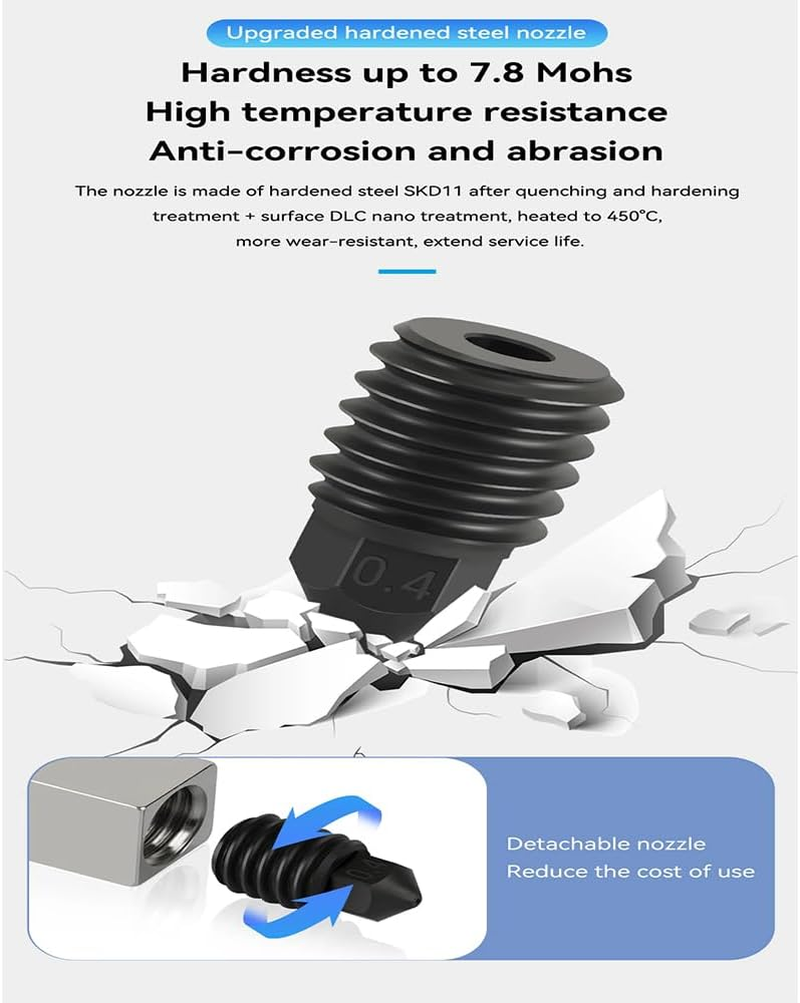 Adventurer 5M Ceramic Heating Block Kit,Ad5M Upgrade One-Piece Ceramic Quick-Release Hot End for Flashforge Abenteurer 5M/5M Pro Extruder Hot End Kit Replacement Accessories image number 3