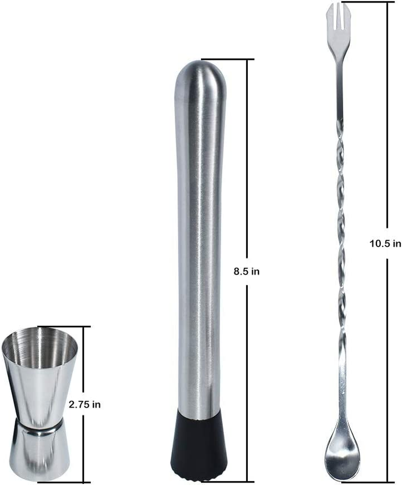 Muddler,Durable Muddler Pestle,Perfect Professional Bartender Kit,Stainless Steel Muddler Bar Tool(3Pcs)