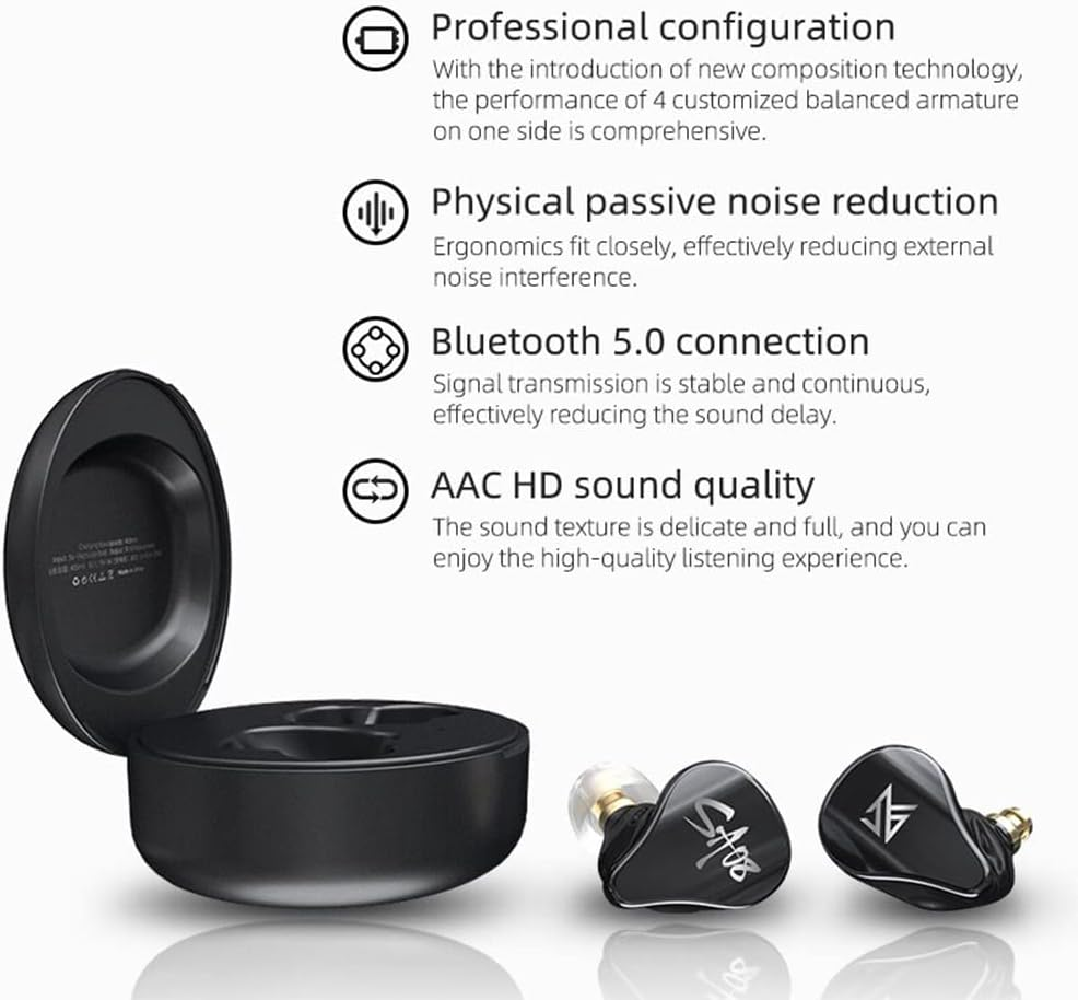 Airloop KZ SA08 Earbuds with Microphone - Black image number 1