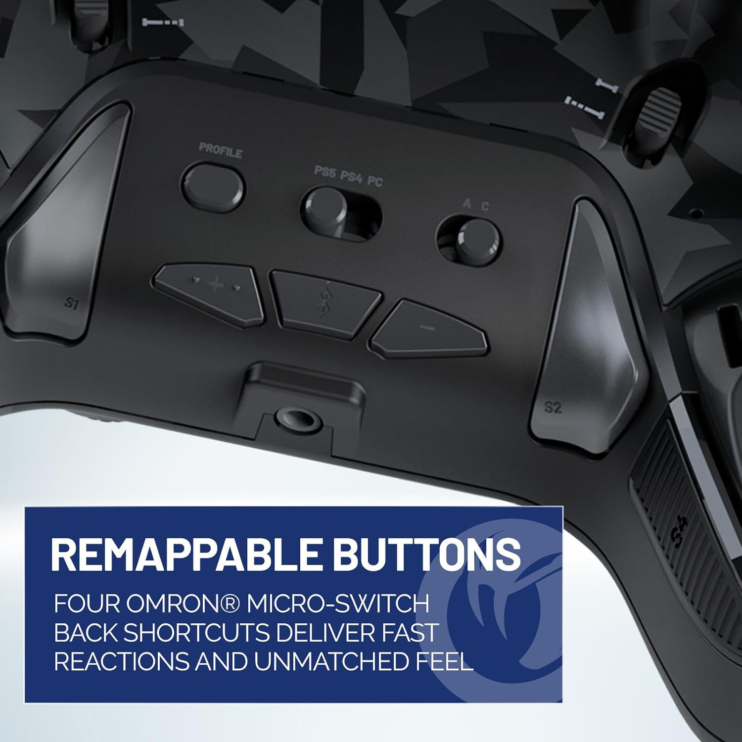 Nacon Revolution 5 Pro Officially Licensed Playstation Wireless Gaming Controller for PS5 / PS4 / PC - Hall Effect, Trigger Stops, Mappable Buttons, Bluetooth Audio - Urban Camo image number 6