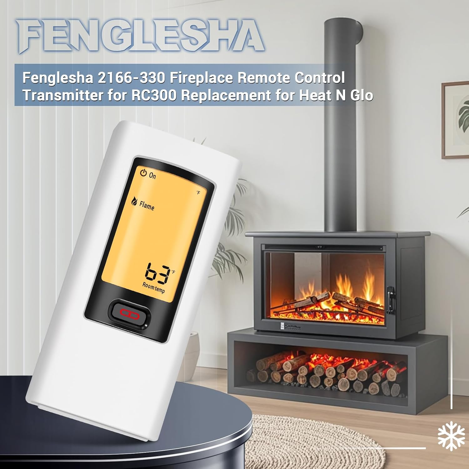 Fenglesha 2166-330 Fireplace Remote Control Transmitter for RC300 Replacement for Heat N Glo Gas Stoves and Fireplaces Remote Control image number 4