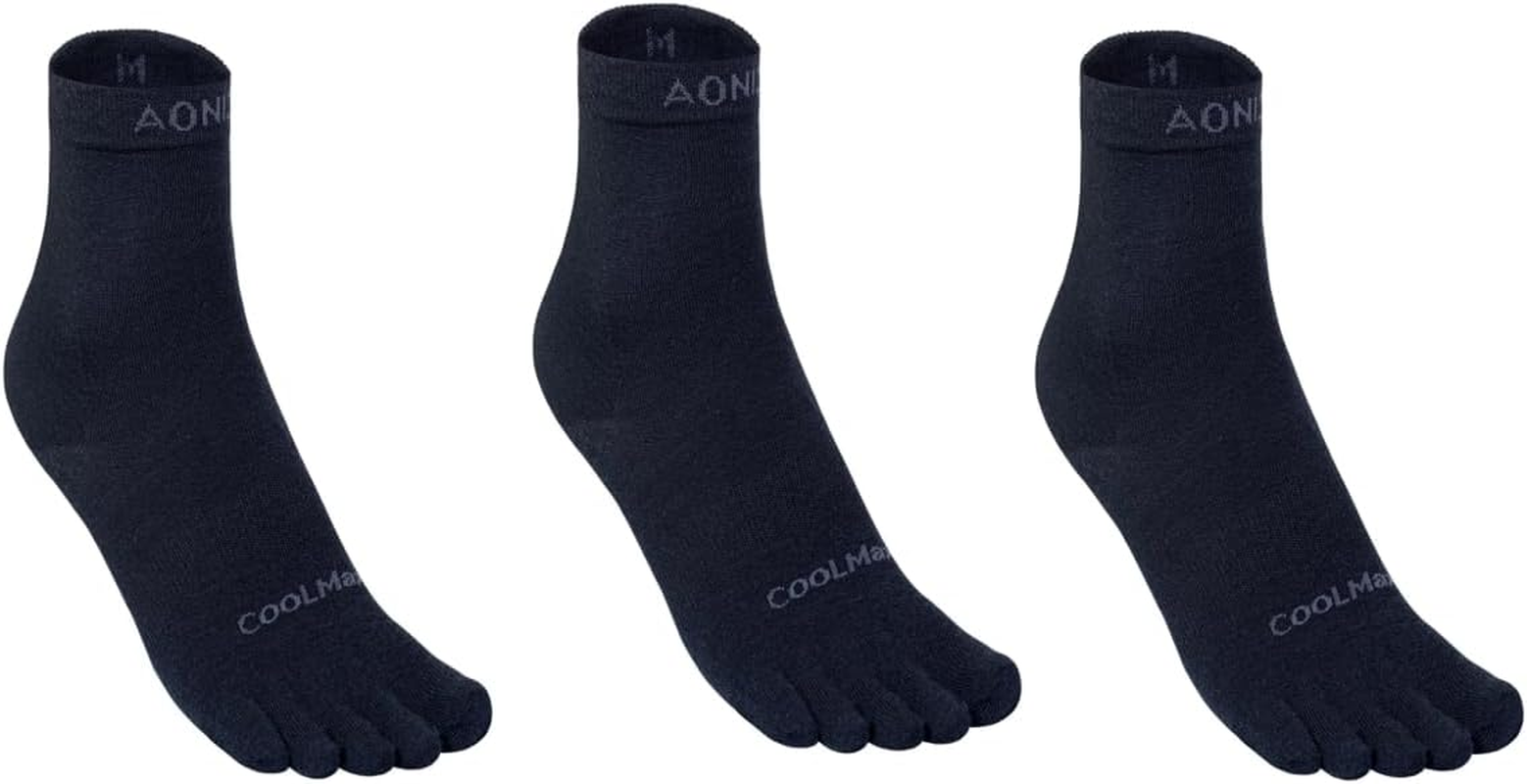 3 Pairs Five Finger Toe Socks Running Anti-Blister Sweat Wicking Quick-Dry Breathable Sport Socks Crew Socks image number 6