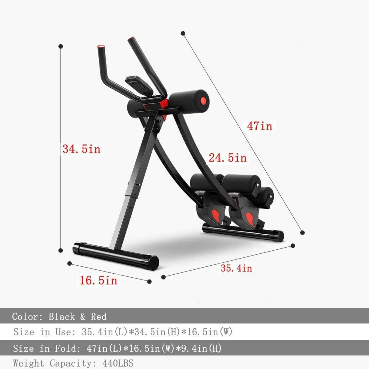 Fitlaya Fitness Ab Machine, Ab Workout Equipment for Home Gym, Height Adjustable Ab Trainer, Foldable Fitness Equipment. image number 2