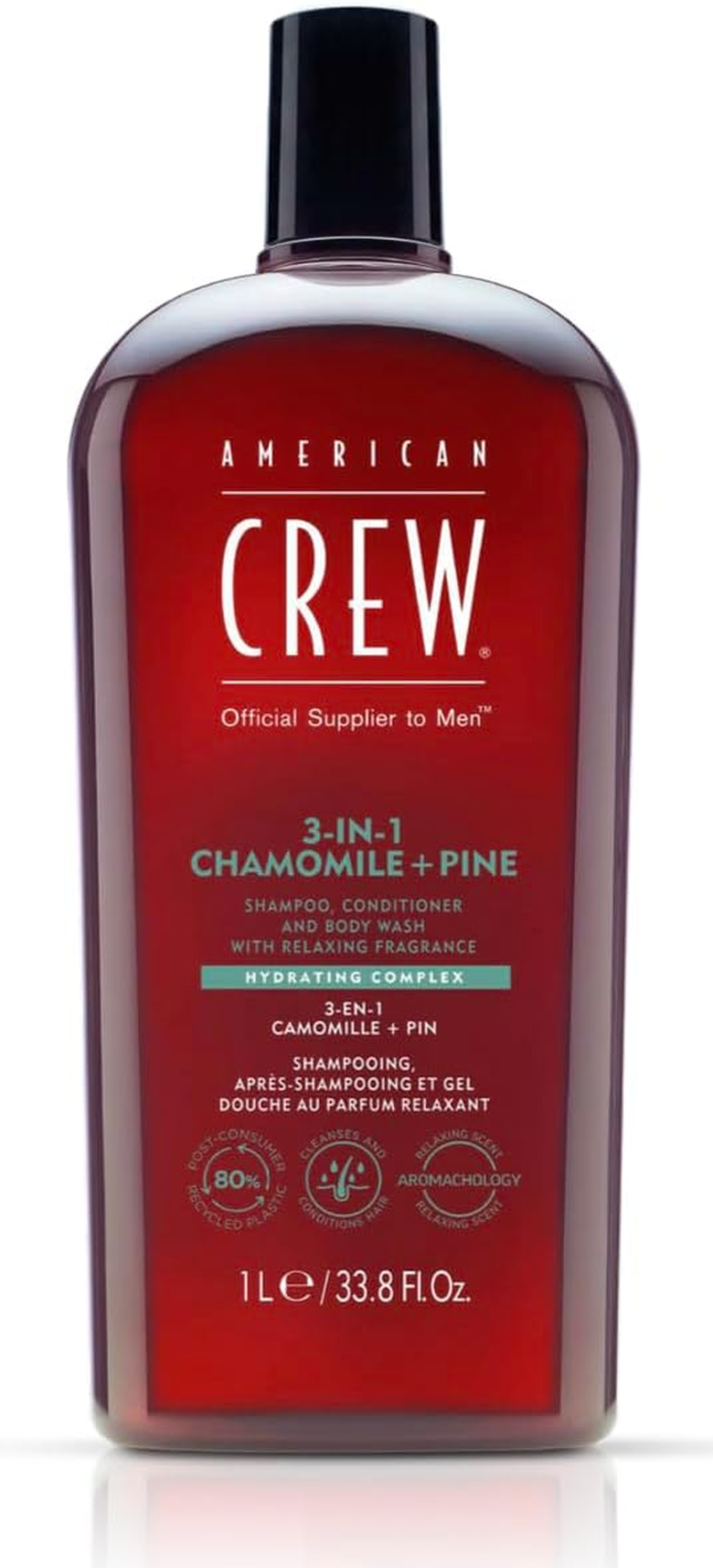 3-In-1 Chamoline plus Pine by American Crew for Men - 33.8 Oz Shampoo, Conditioner and Body Wash image number 3