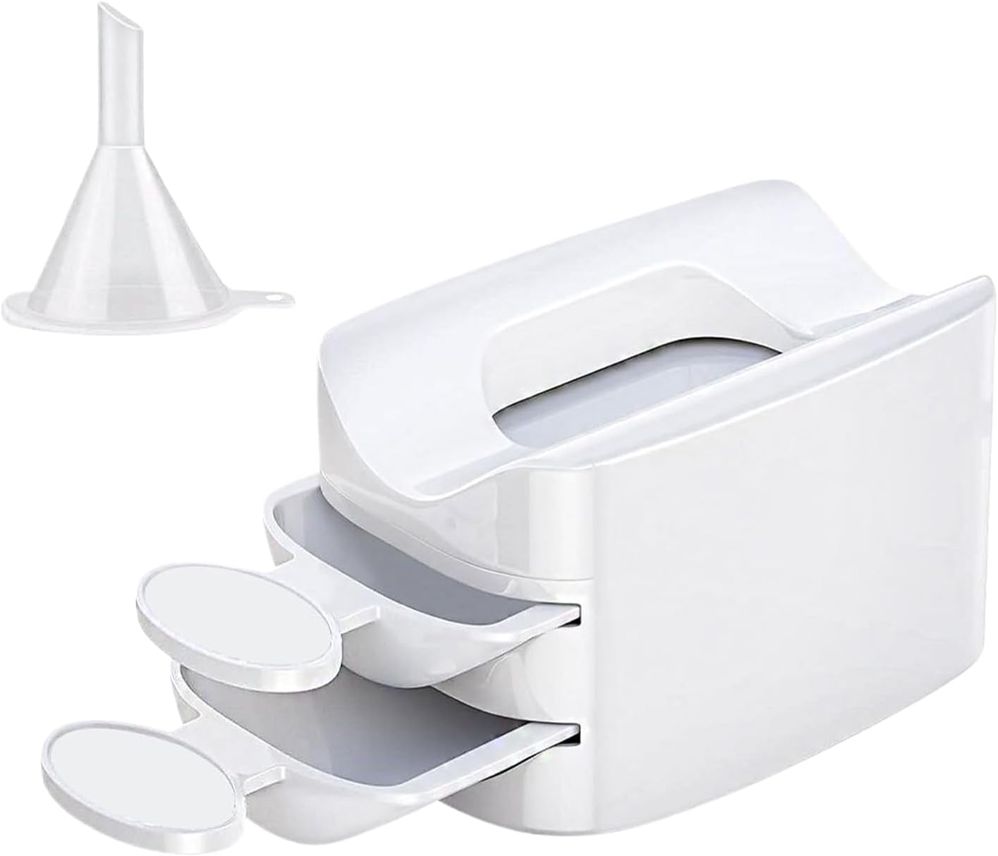 Dip Powder Tray Tool | Layer Glitter Catcher | 2-In-1 Powder Recycling Container with Rhinestones Gems Decoration for Women Girls Manicure Accessory Professional Salon Home Use Creative image number 5