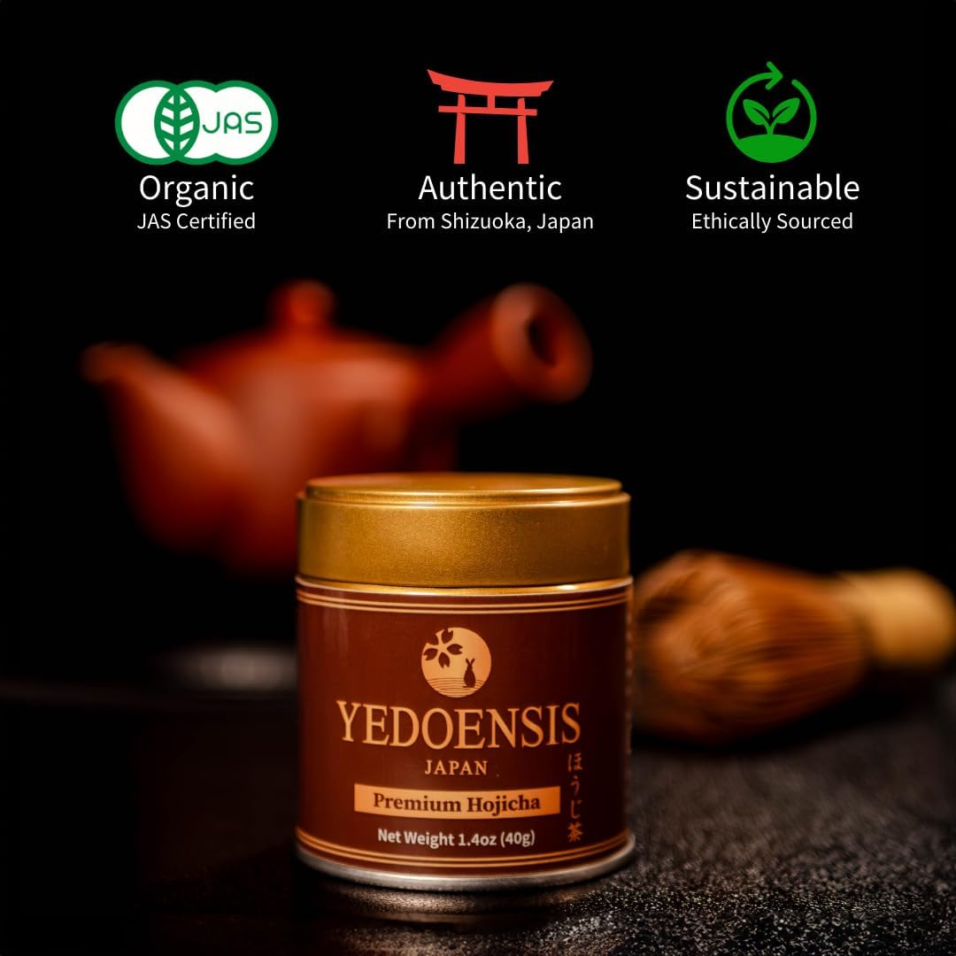 YEDOENSIS Premium Hojicha - Authentic Japanese Roasted Green Tea Powder (40G Tin) image number 4