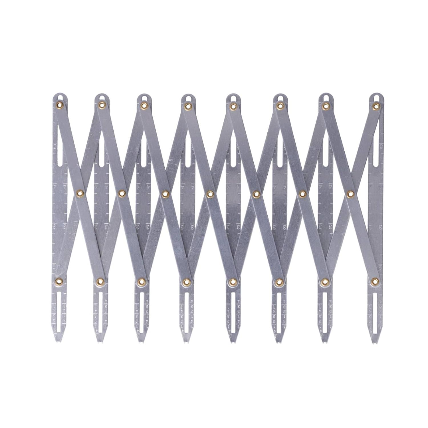 Aluminum Sewing Gauge, Expandable Sewing Ruler, Punching Equidistant Ruler, Multiple Equal Distance for Placing Buttons, Hooks, Skirt Pleats image number 2