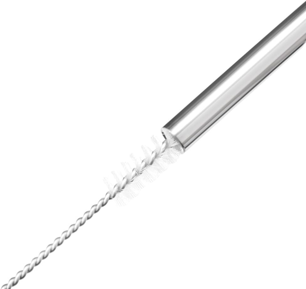 EKIND Stainless Steel Reusable Straight Drinking Straws and Cleaning Brush Set (Set of 4) image number 5
