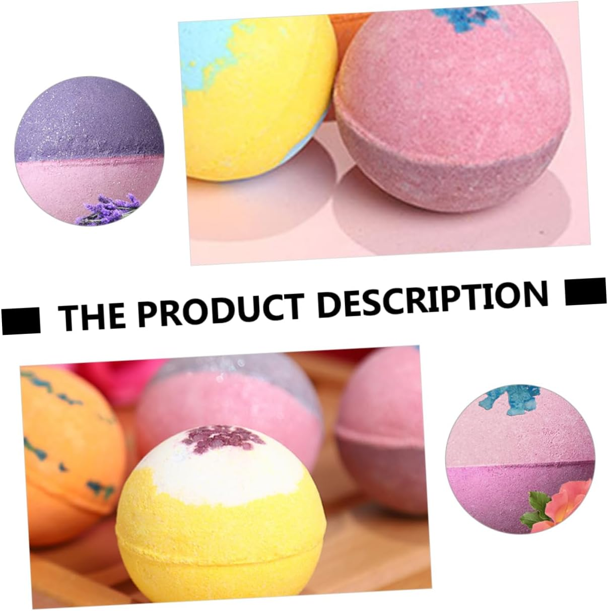 WOONEKY 6Pcs Bath Natural Spa Salts for Relaxation Each Essential Oils Lemon Sweet for Soaking Feet and Bathing Fun image number 5