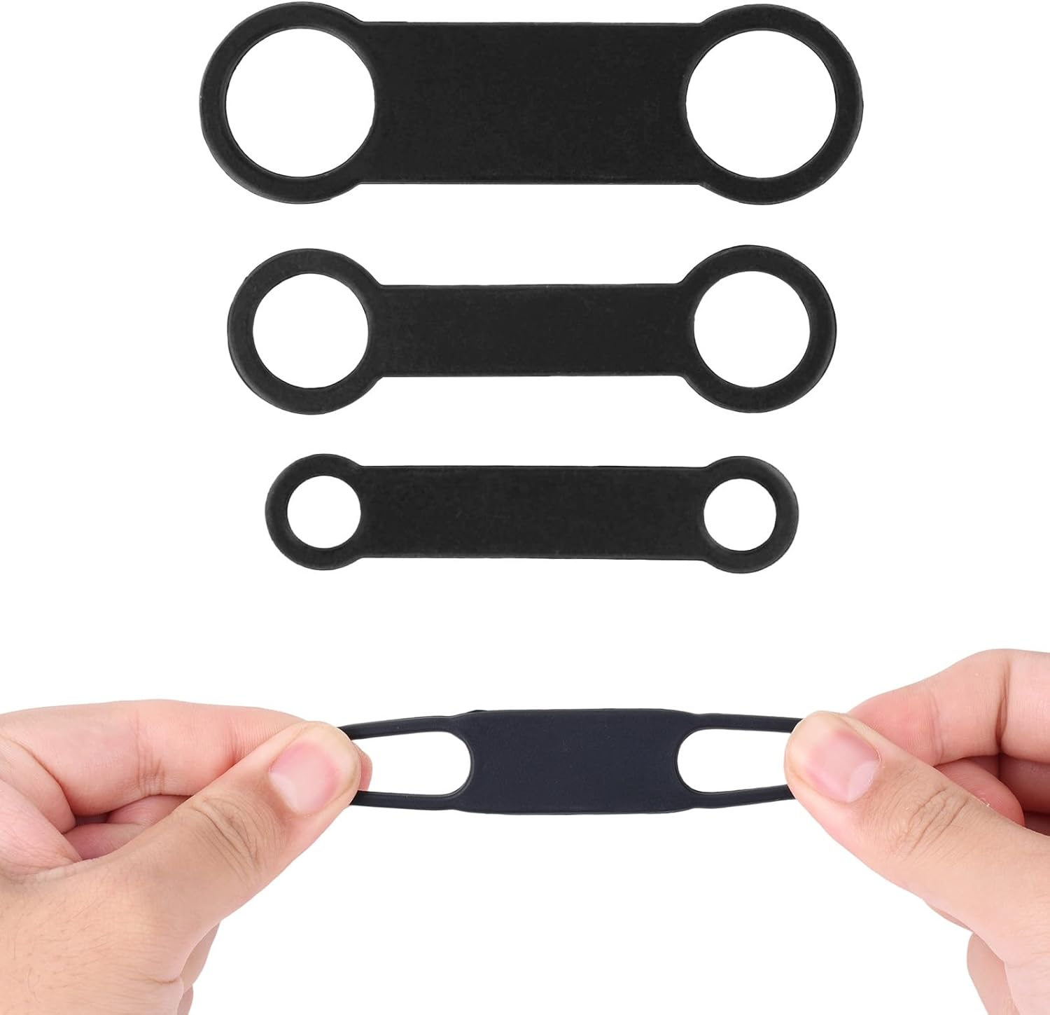 6Pcs Silicone Dog Tags, 3 Sizes Slide on Dog Tags Personalized Puppy Name ID Pet Supplies for Pets Collar (Black) image number 6