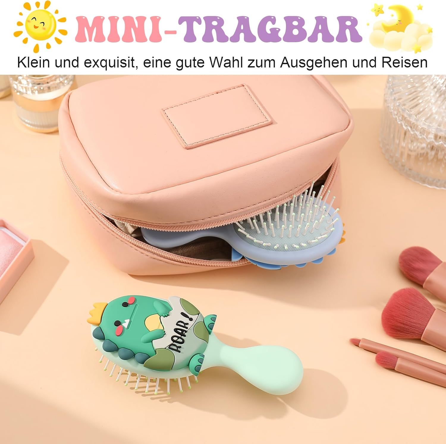 Dusaniyali Pack of 2 Hair Brushes without Pulling Hair Brush Children Antistatic Brush Hair 3D Dinosaur Hair Brush Detangling Brush for Men and Women All Hair Types image number 6