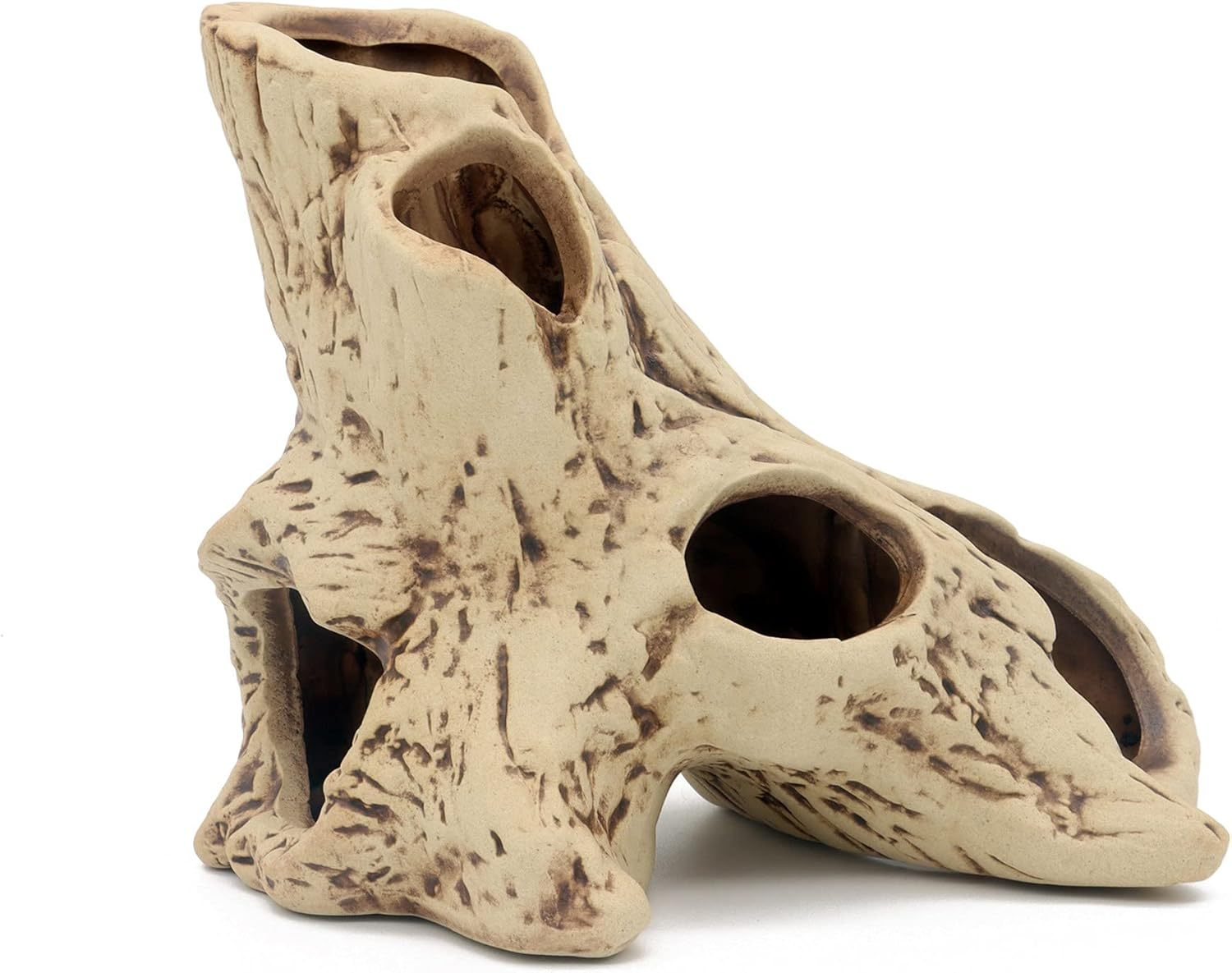 ALEGI Aquarium Tree Stump Hole for Betta Fish Toys,Rock Cave Cichlid Stone Betta Fish Accessories 10, 20 Gallon Fish Tank Decorations, Aquarium Rocks Decor image number 1