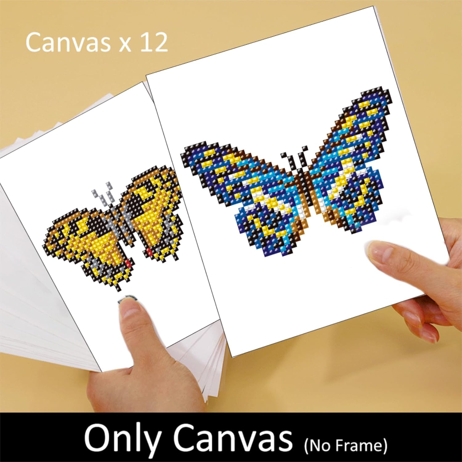 Haocy 12Pcs Small Flower Diamond Art Kits for Adults,Mini Flowers Diamond Painting Kits Quick Gem Art for Beginner,1-Hour Postcard-Style,Paint by Diamond Mosaic,Home Wall Decor (Butterfly) - Bird image number 6