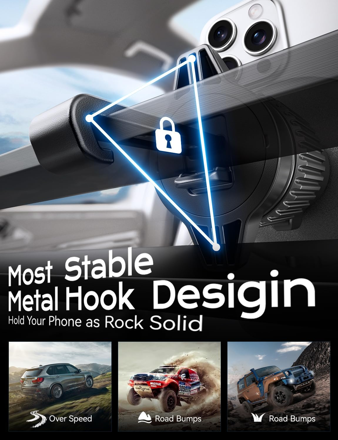 UPTOHIGH for Magsafe Car Mount Charger 15W Fast Charging Wireless Car Charger with Strong Magnetic Adjustable Air Vent Phone Holder Compatible with Iphone 14 13 12 Pro Max Mini plus LED Light(Black) image number 1