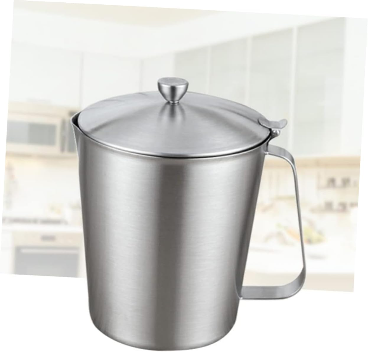 Luxshiny Frothing Pitcher with Scale Milk Cup Frother Jug Cup Glass Pitcher with Lid Milk Frother Cup Milk Frothing Jug Espresso Glass Measuring Cups for Liquids Milk Tea Coffee Pot