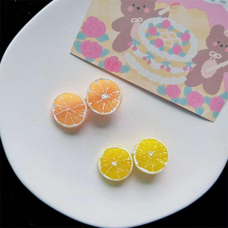 4Pcs Double Lemon Slices Hair Clips Lemon Hair Clip for Women Girls Bangs Side Hairpins Creative Barrettes Duckbill Hair Accessories Clips and Barrettes Decoration image number 5