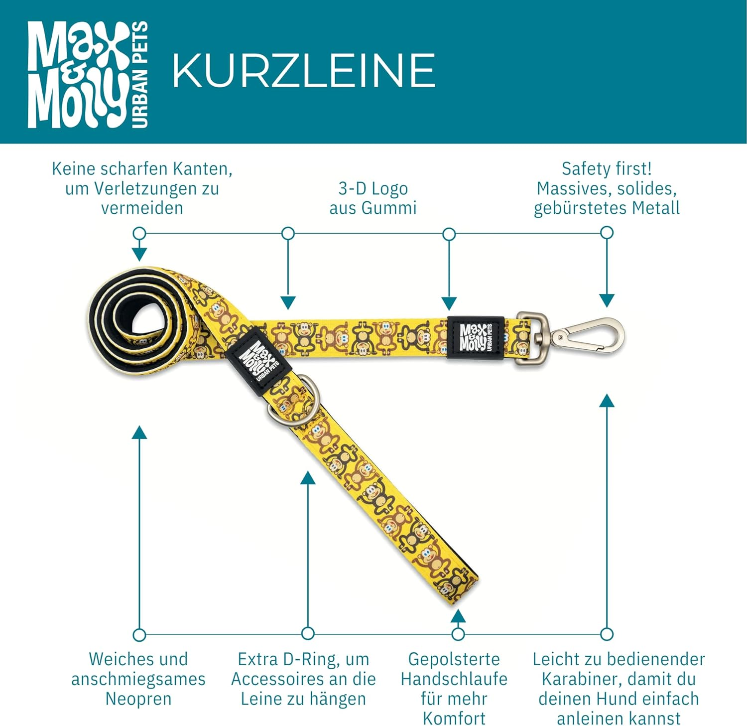 Max and Morley Dog Lead, Monkey, Small image number 6