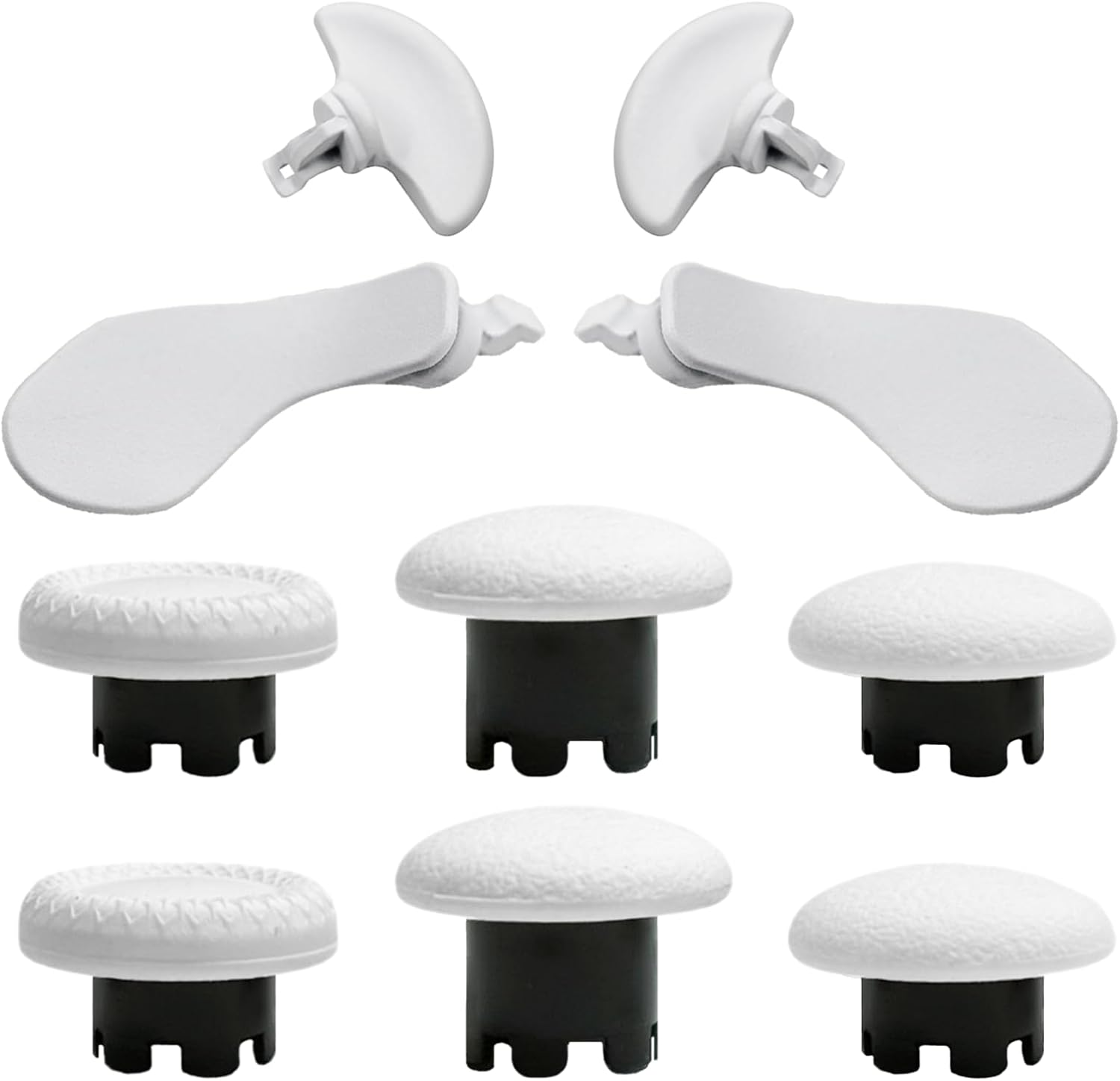 10 in 1 Metal Back Paddles Replacement for PS5 Dualsense Edge Controller,Swappable Thumbsticks Analog Joysticks Kits,Replacement Accessories for PS5 Edge Controller with 4 Paddles,6 Thumbsticks(White)