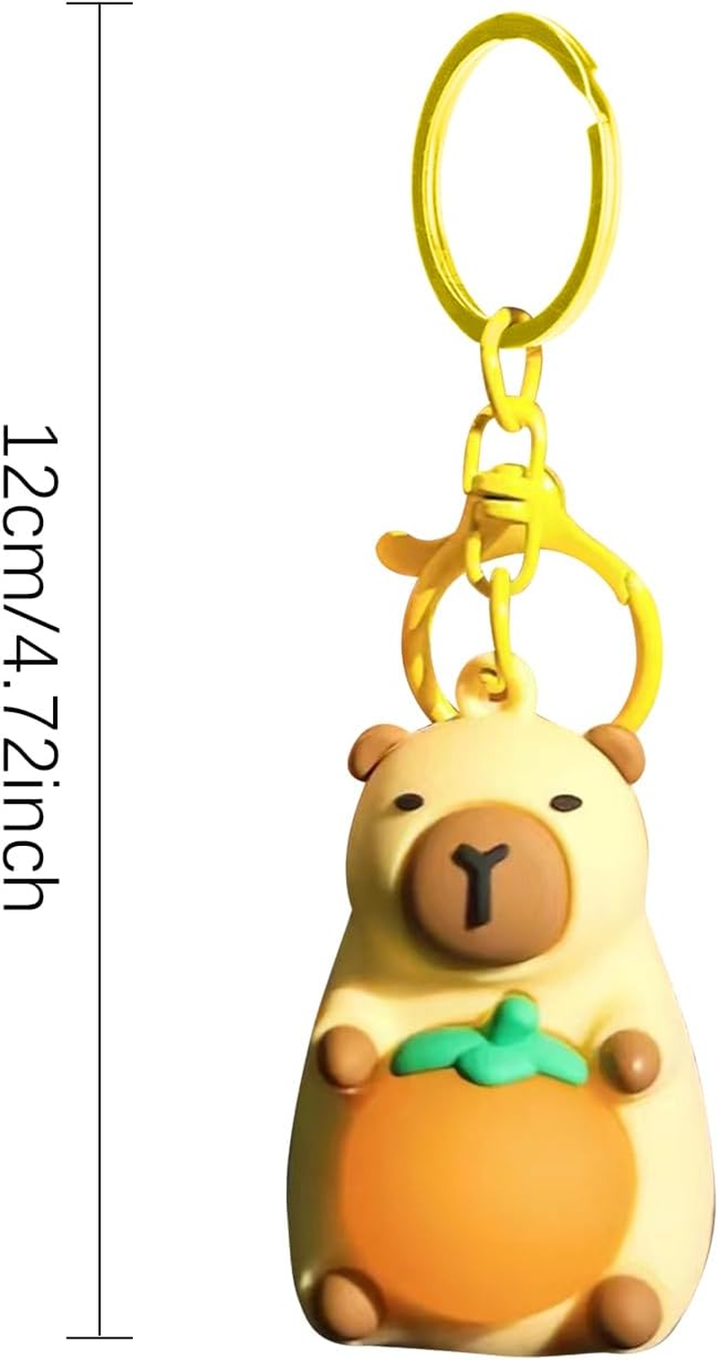 Capybara Keychain Mini - Illuminated Funny Pendant | Realistic Toy Key Ring Accessory | Cute Bag Charm for Wallets Wallets | Creative Party Gift Idea image number 3
