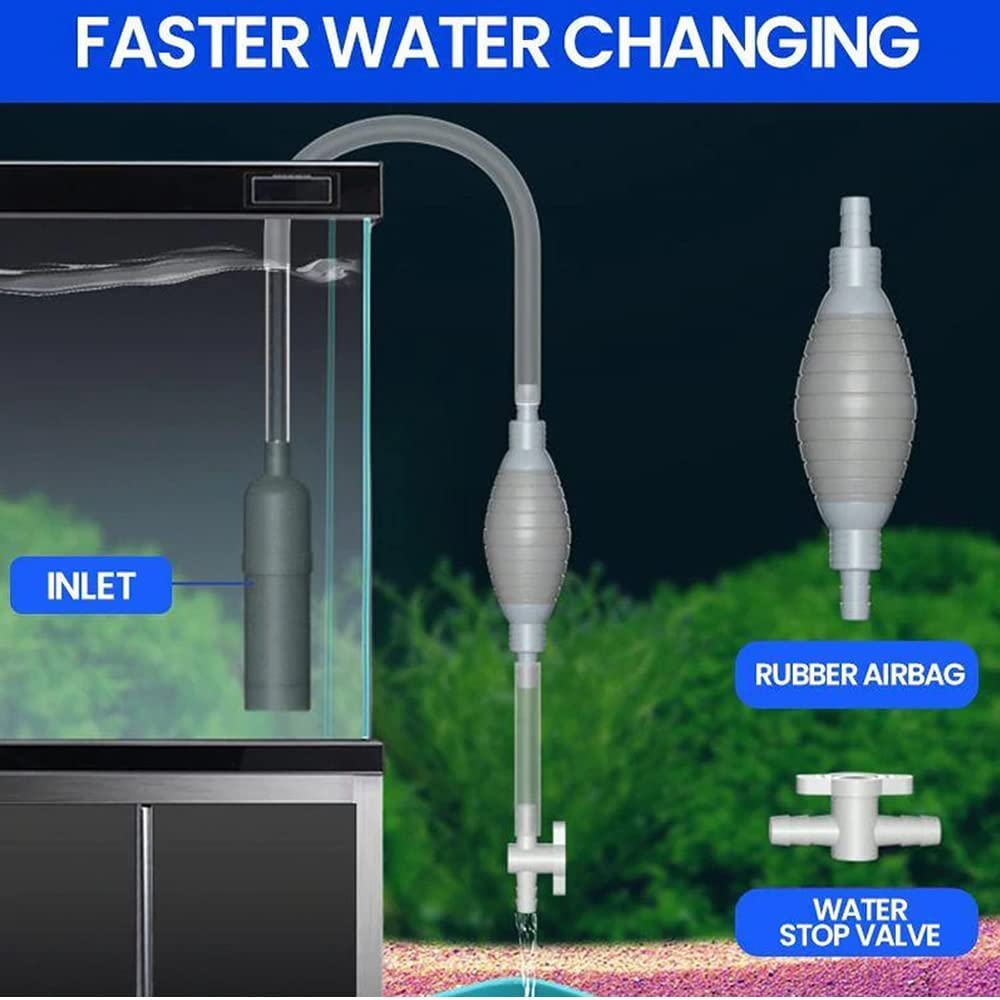 Gravel Vacuum for Aquarium, Fish Tank Gravel Cleaner, Aquarium Vacuum Cleaner Kit with Priming Bulb, Aquarium Siphon, 3 in 1 Aquarium Gravel Cleaner for Cleaning Small Fish Tanks image number 3