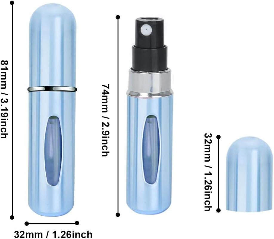 FOME Refillable Perfume Atomizer Bottle, Portable 5Ml Mini Refillable Perfume Spray Scent Pump Case Perfume Dispenser Pump Transfer Tool for Travel (3PCS) image number 1
