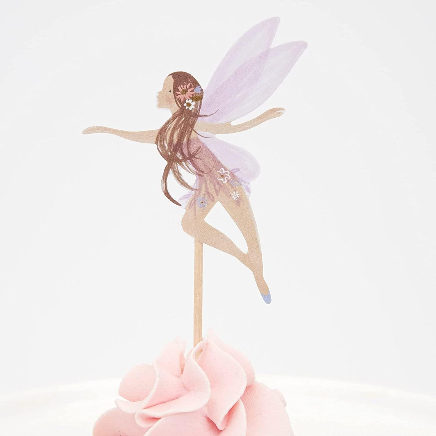 Fairy Cupcake Topper, 24 PCS Birthday Party Decoration, Wing Angel Theme, Ballet Dancer Cake Decorations, Pink image number 3