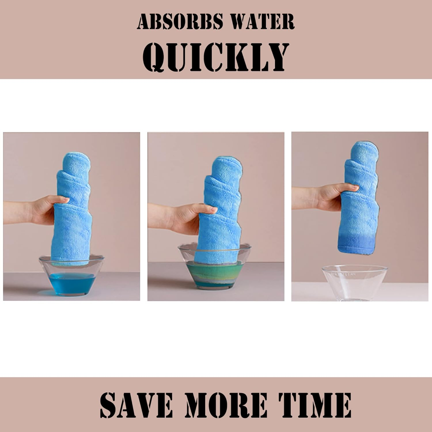 ELLEWIN Microfiber Hair Towel Wrap for Women 3 Pack,Hair Drying Turban with Button,Anti Frizz,Super Absorbent Quick Dry Hair Towels for Long Thick Short Hair image number 3