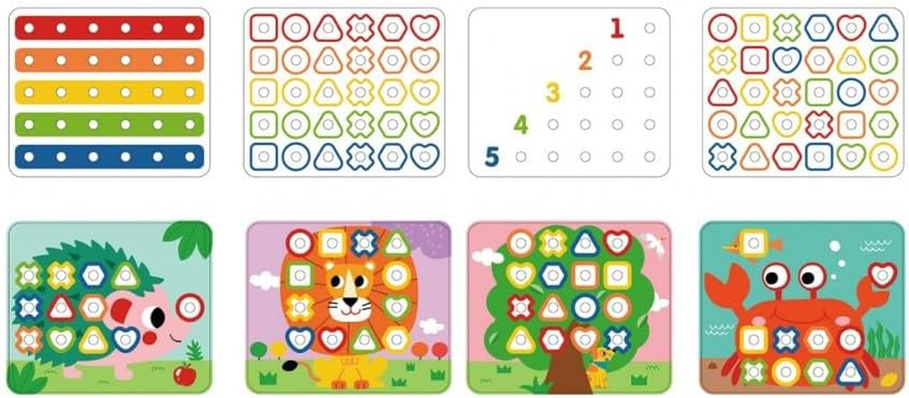 Tooky Toy Rainbow Educational Stacking Pegs Puzzle and Activity Board for Toddlers image number 5