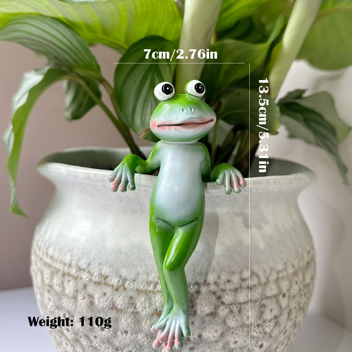 JARPSIRY Cute Climbing Frog Figurines Flower Pot Hugger Resin Hanging Frog Sculpture Outdoor Statue Plant Pot Decorations for Home Garden Fence Balcony Patio Lawn Yard Ornaments (Back) image number 1
