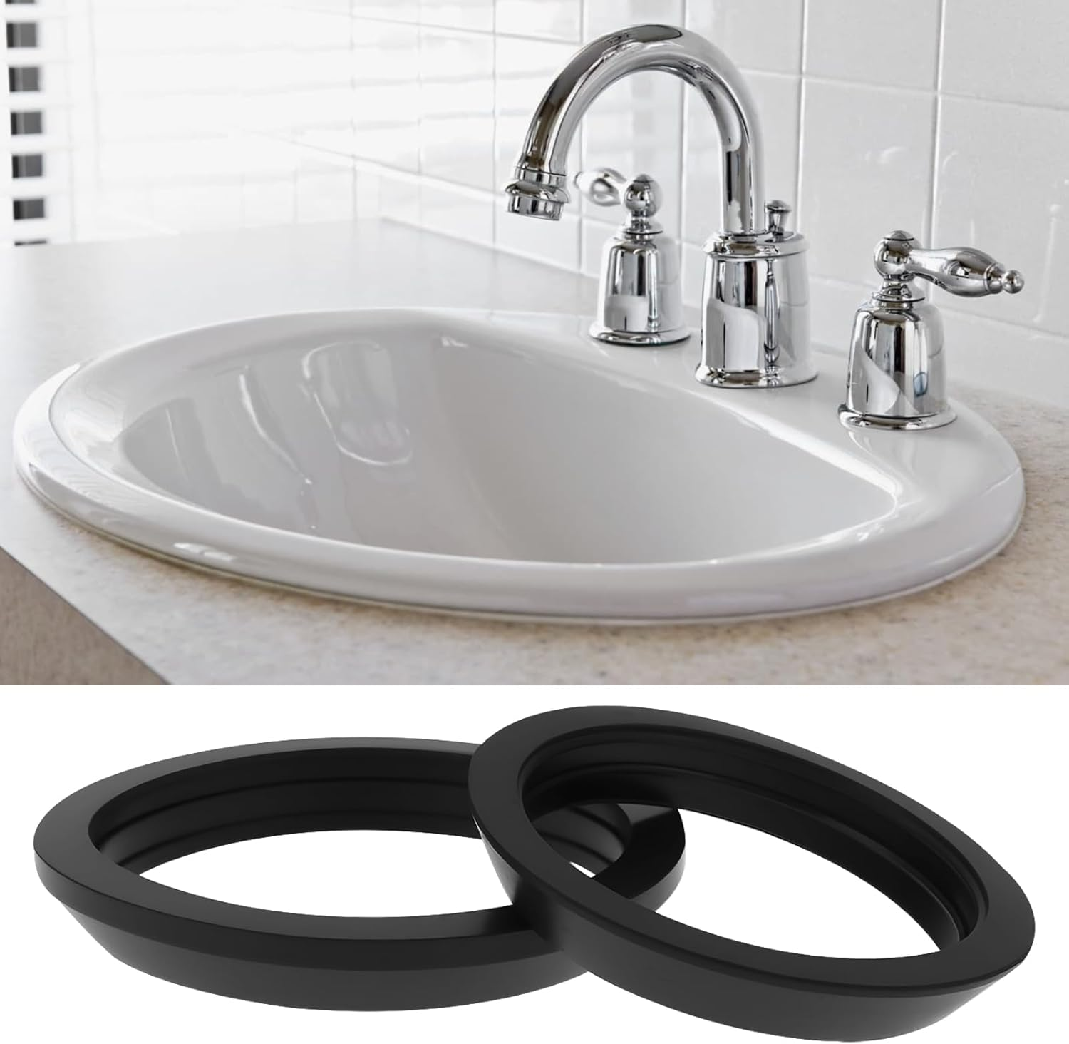 VGOL 8Pcs Trap Inlet Outlet Rubber Washer Mixed Pack,1 1/4 and 1 1/2 Washers for Basin, Bath, Kitchen Sink Plumbing Seals image number 2