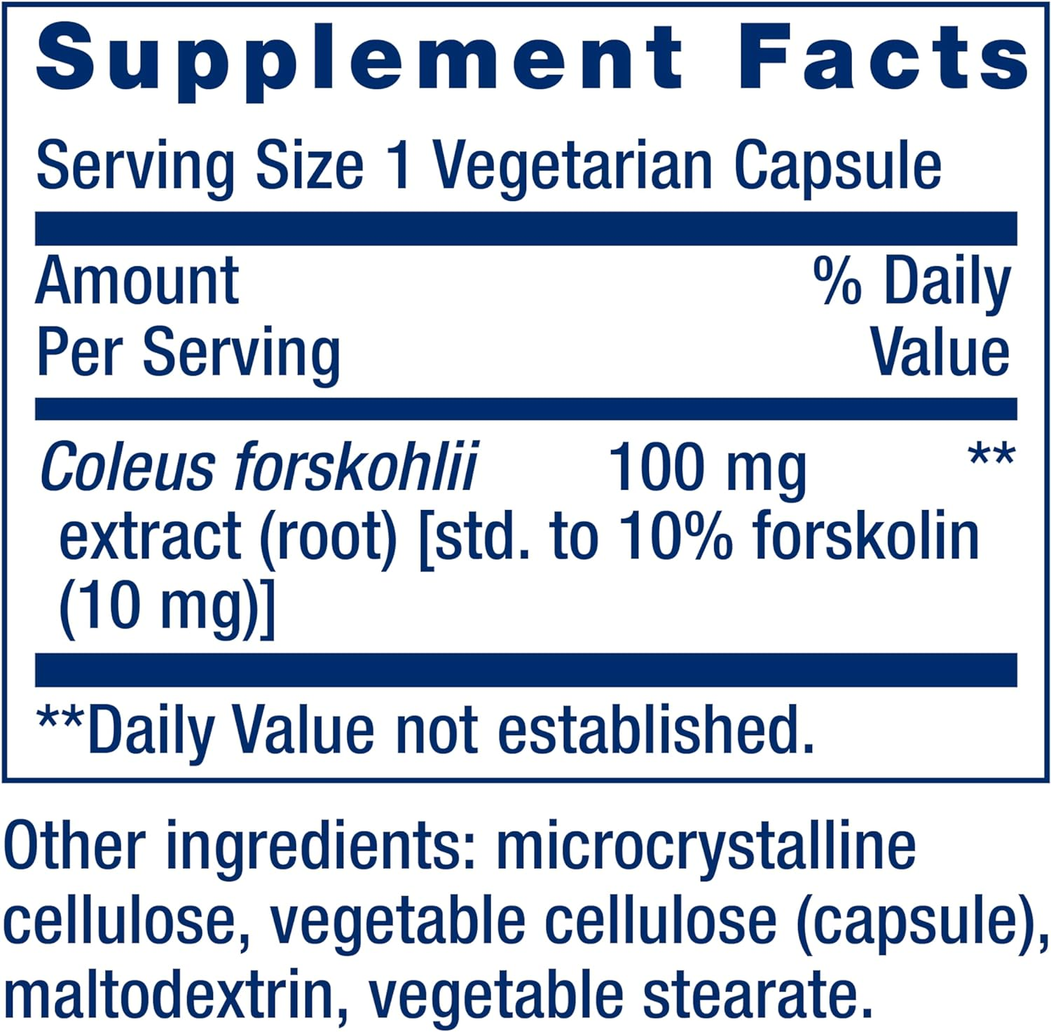 Life Extension Forskolin, 10 Mg 60 V Caps image number 1