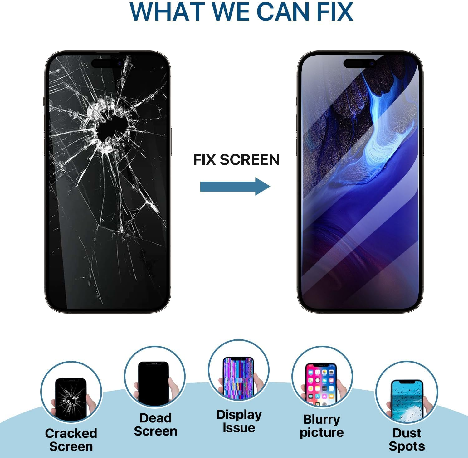 Hoonyer Iphone 14 Pro LCD Display Replacement Kit, 3D Touch Screen with Frame & Digitizer + Repair Tool + Waterproof Adhesive & Tempered Screen Protector - for Iphone 14 Pro (6.1 Inch) image number 3