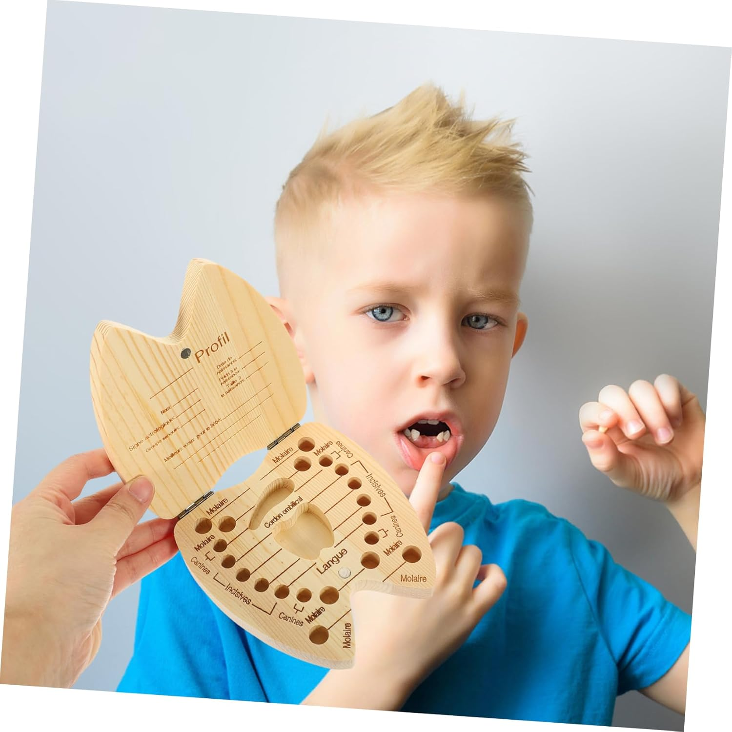 Boy Girl'S Milk Box Holder Tooth Fairy Box Wooden Tooth Keepsake Storage image number 1