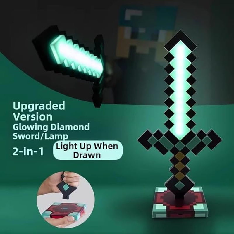 Zeilabang Kakadi Diamond Sword, Night Light Lamp for Gaming, Craft Torch Lamp, Night Lamp, USB Rechargeable, Lighting 3D Bedside Lamp for Gifts, Room and Party Decoration image number 6
