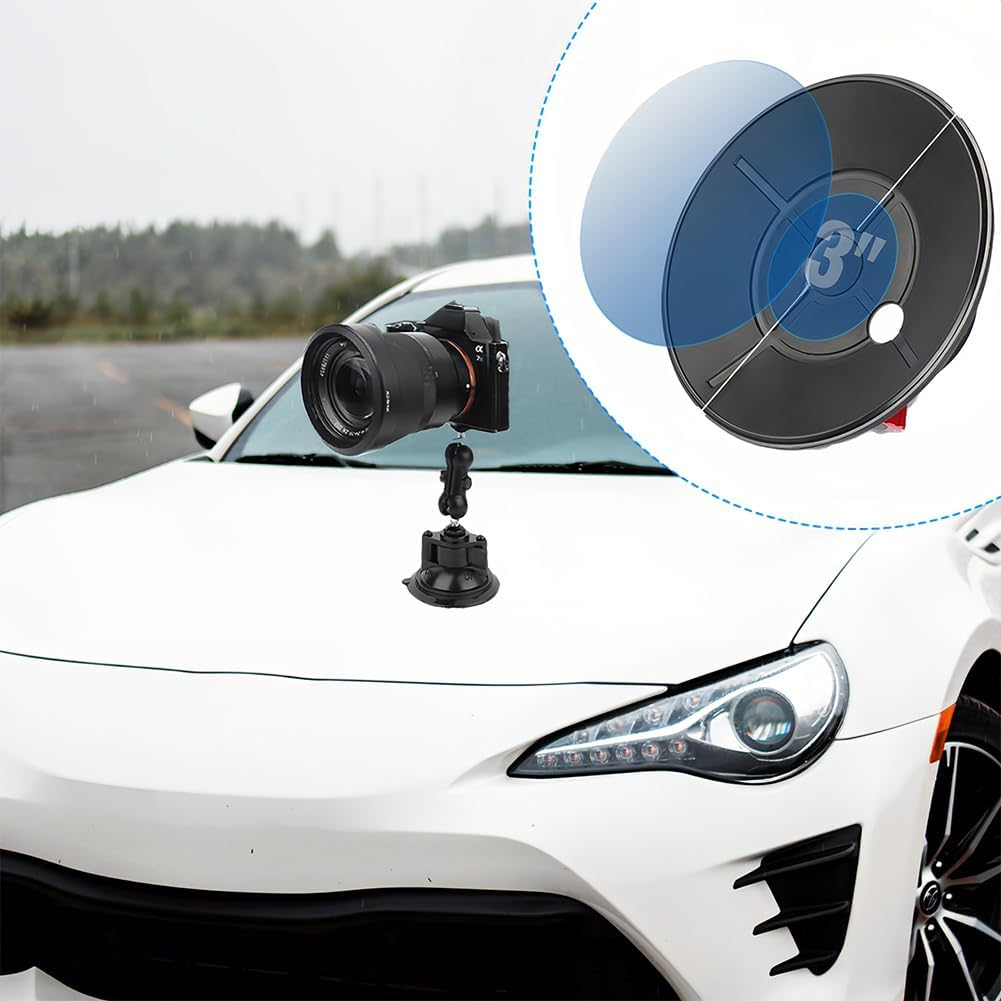 Camera Suction Cup Mount Ball Head Magic Arm Windshield Dashboard Action Holder Mounting Holes Cameras Boat Window Compatible Mount